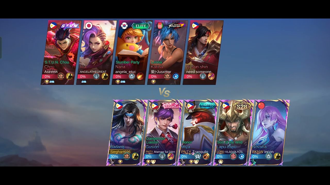 Mobile legends ranked match