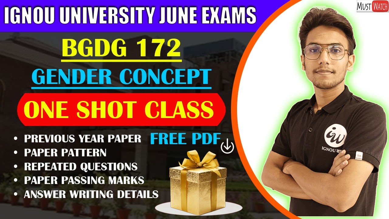 #5 BGDG 172 || GENDER CONCEPT || ENG || IMPORTANT QUESTIONS | IGNOU WALAY
