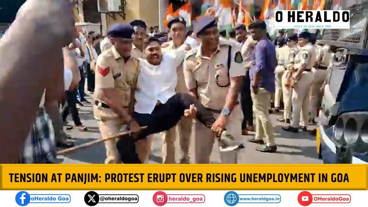 Tension at Panjim: Protest erupt over Rising Unemployment in Goa