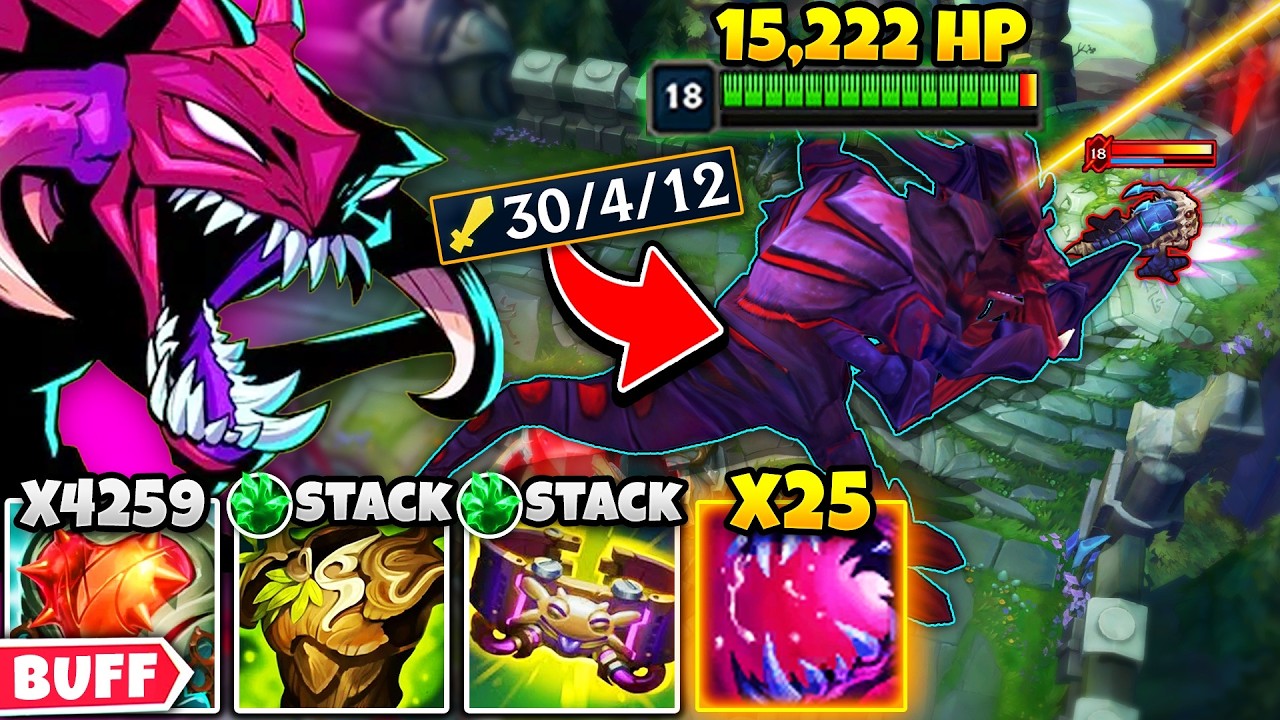 I BROKE THE CHO'GATH TOTAL HP RECORD THIS GAME! (15,222 HP - TANK THEIR FOUNTAIN)