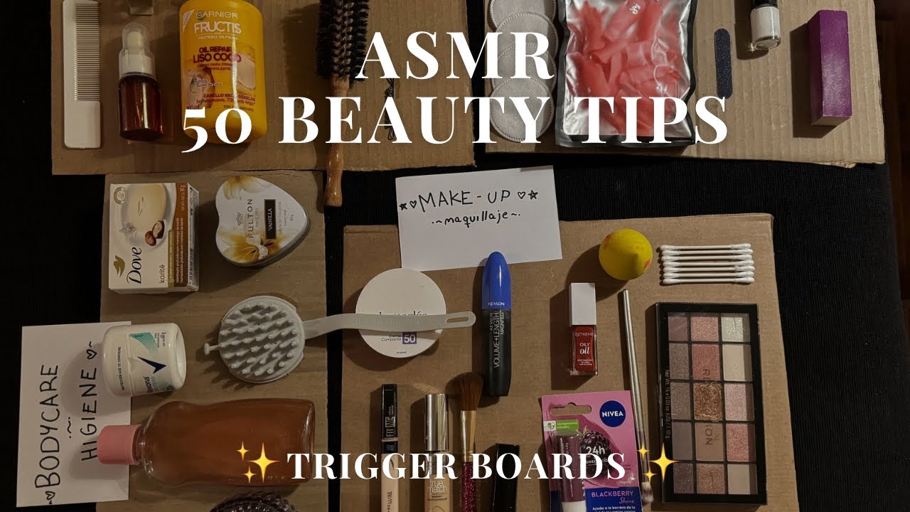 𐙚⋆ asmr 50 beauty tips (trigger boards) 𐙚⋆ makeup, higiene, bodycare, uñas 🌷💅🏻🎀
