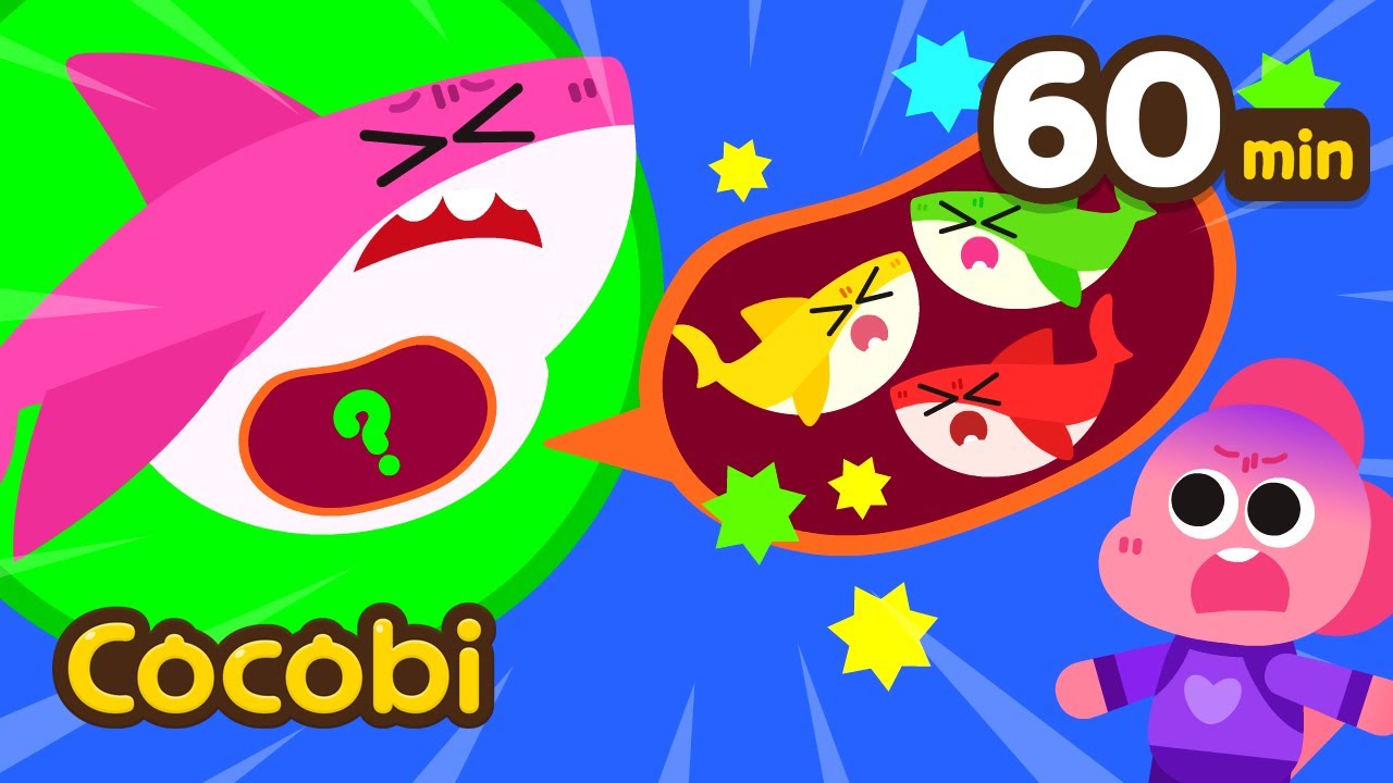 ¡Hay un bebé en la barriga de la mamá tiburón!🦈👶 | Canciones de Animales para Niños | Cocobi