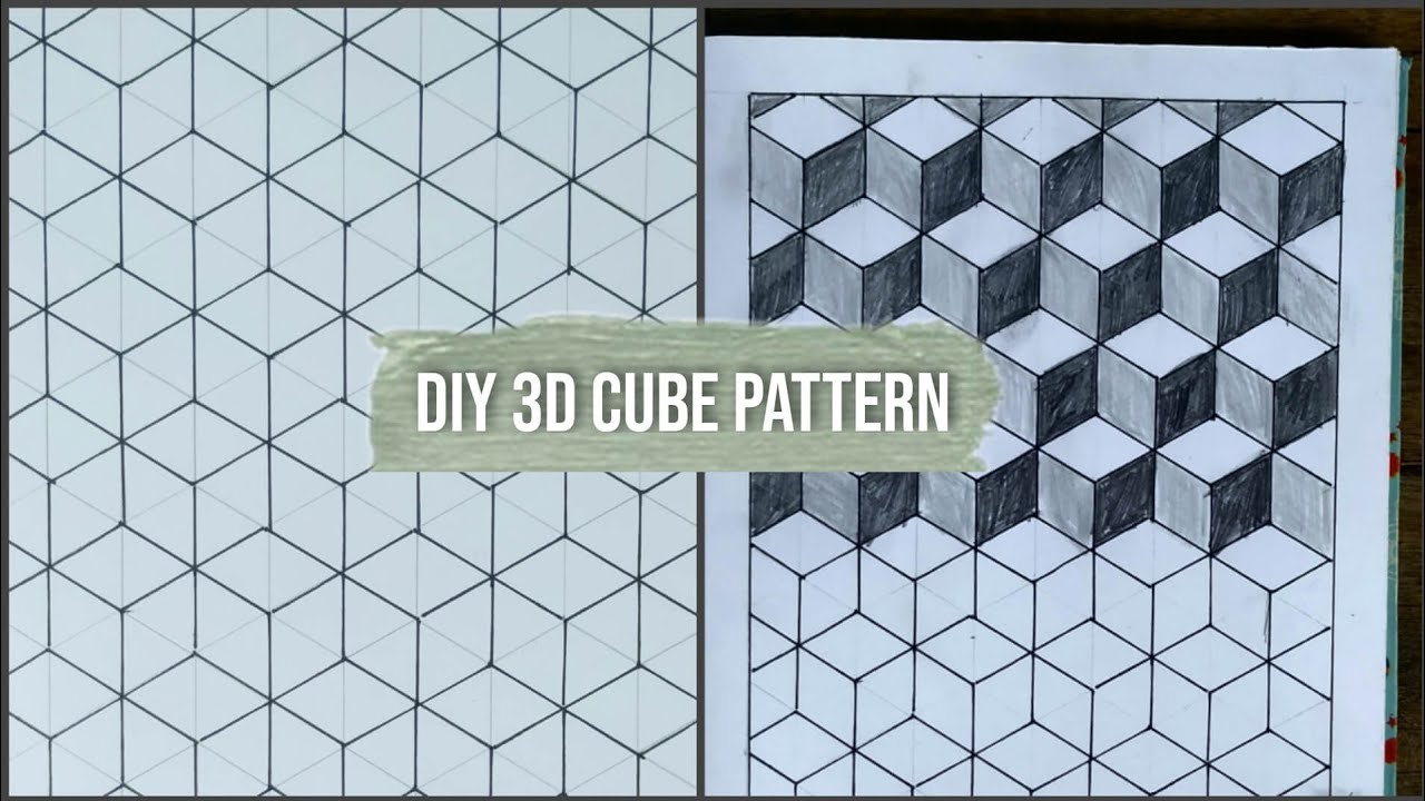 Membuat Pola Kotak 3D - DIY Cube Pattern