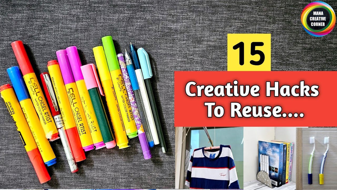 15 Creative Hacks to reuse Your Old Marker pens| Best out of waste ideas using Marker pens | crafts
