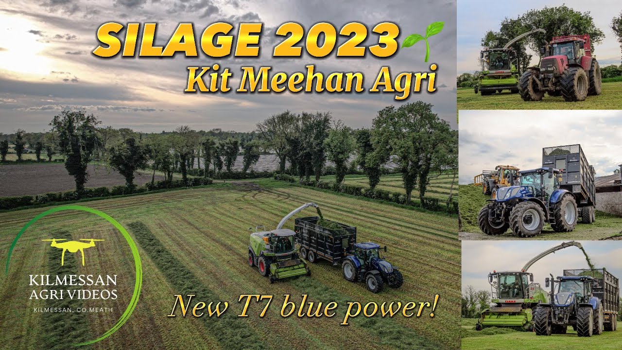 SILAGE 2023 IS A GO !!!!~KIT MEEHAN AGRI~NEWHOLLAND T7270 BLUEPOWER~NEW 13ft SAMCO RAKE