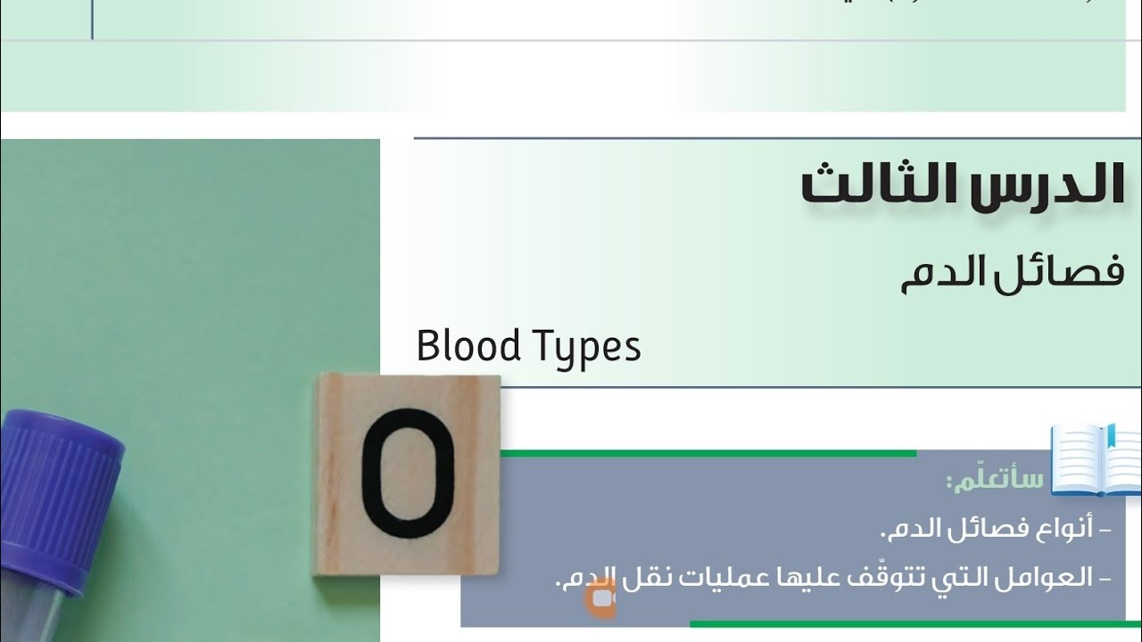 شرح وحل اسئلة الدرس الثالث فصائل الدم علوم الصف الثامن الفترة الثانية المنهاج الكويتي الجديد 