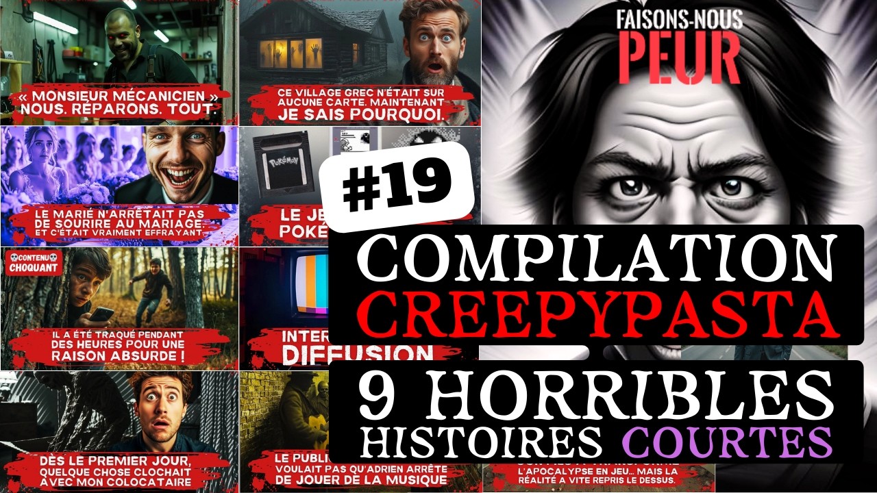 Compilation 9 Histoires Creepypasta courtes - 19 - (histoires et contes d'horreur en français)