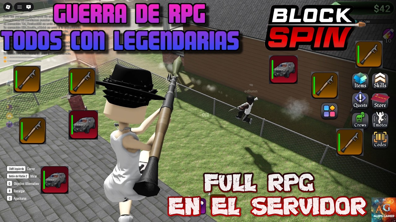 🔥BLOCK SPIN🔥💥GUERRA DE RPGS TODOS CON ARMAS LEGENDARIAS CAOS TOTAL💥