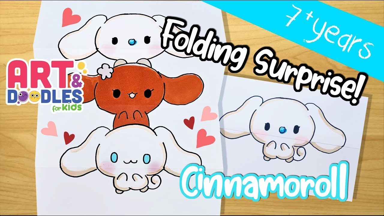 How to draw CINNAMOROLL | FOLDING SURPRISE | Art and doodles for kids