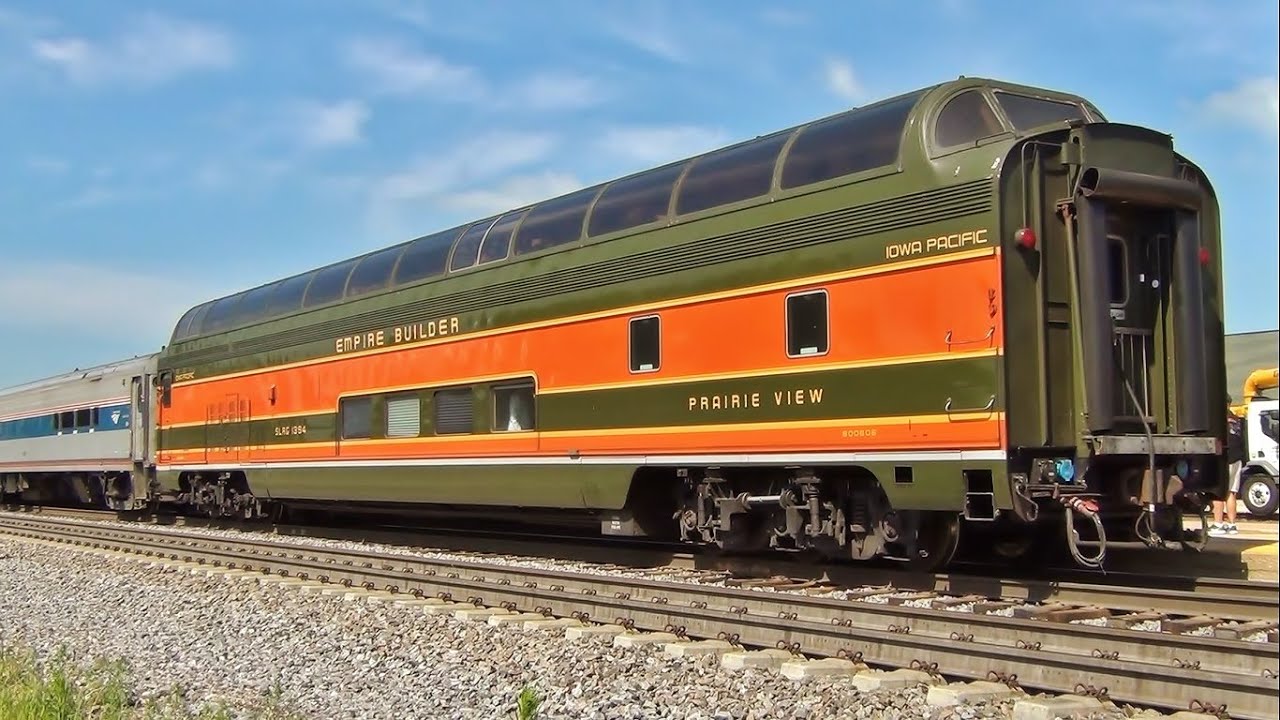 Iowa Pacific "Prairie View" Dome Car on Amtrak's Carl Sandburg - Galesburg, IL 6/25/16
