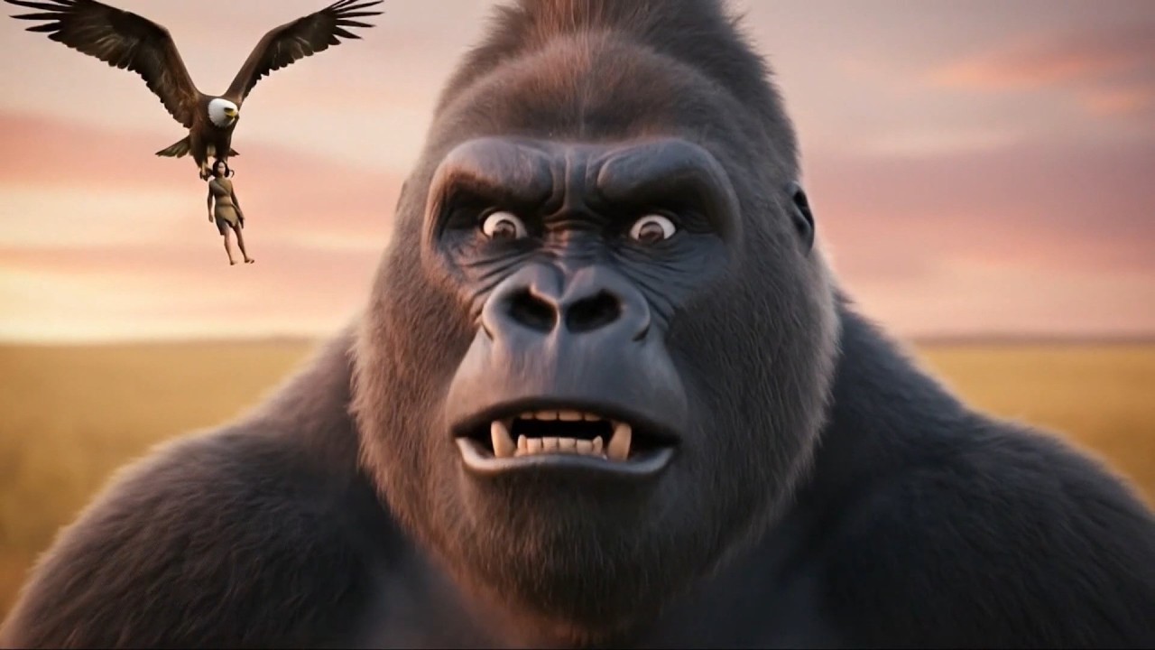 Million Years Ago | Gorilla Saves Prehistoric Girl from Giant Eagle & The Tragic Ostrich Mother Hunt