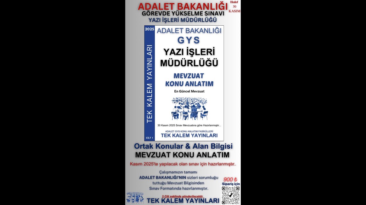 Adalet Bakanlığı Görevde Yükselme ve Unvan Değişikliği Yönetmeliği | Sınavda Çıkacak Konular