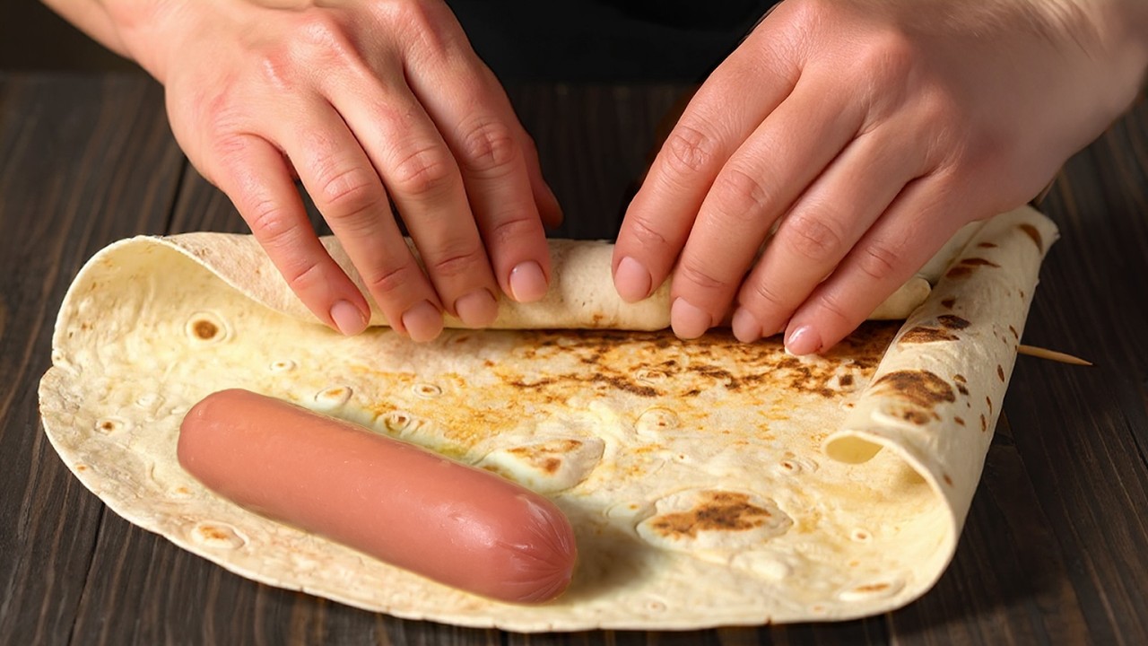 Wenn man Tortillas und Würstchen zu Hause hat? So lecker, ich koche es jede Woche!