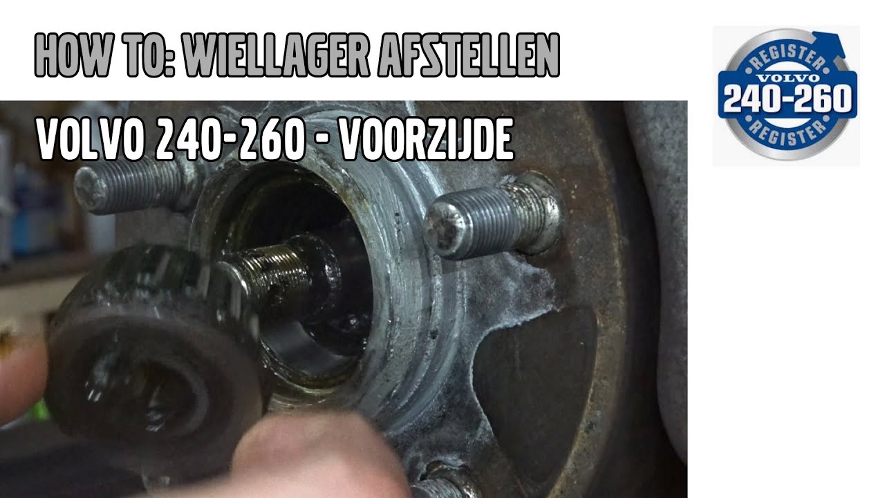 How to: Wiellager afstellen voorzijde Volvo 240-260 (adjust front wheel bearing)