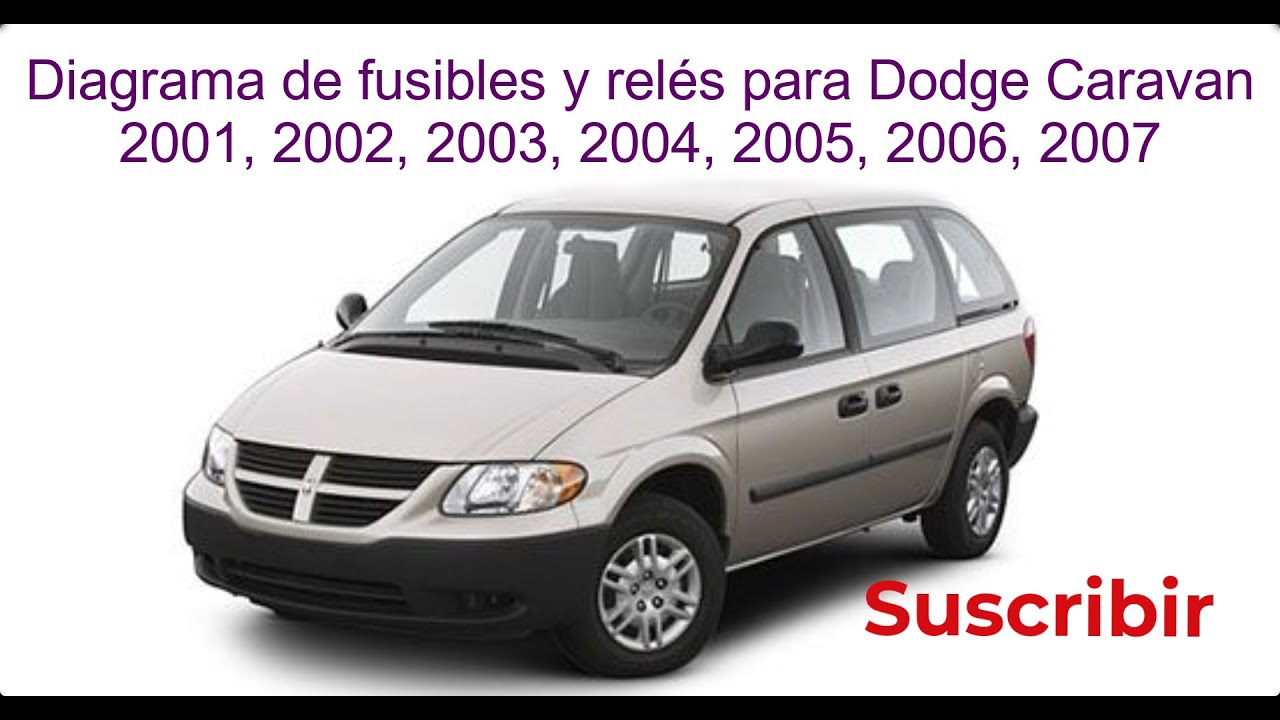 Diagrama de fusibles y relés para Dodge Caravan / 2001 / 2002 / 2003 / 2004 / 2005 / 2006 / 2007.
