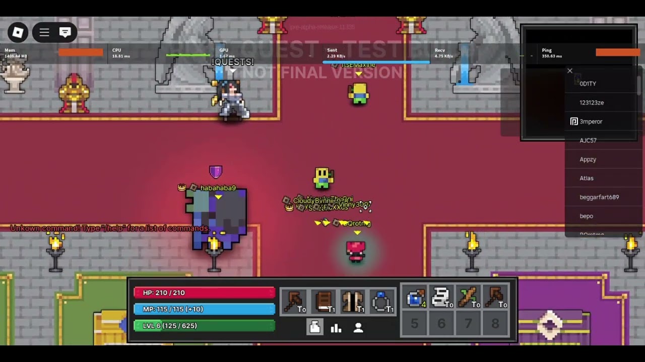 pixel quest closed beta gameplay (Roblox)