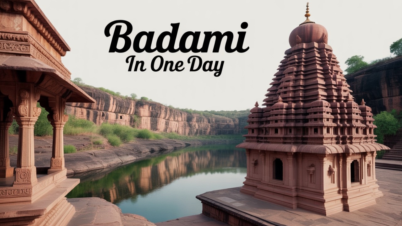 Badami in One Day 🏍️ | Caves • Agastya Lake • Banashankari Temple