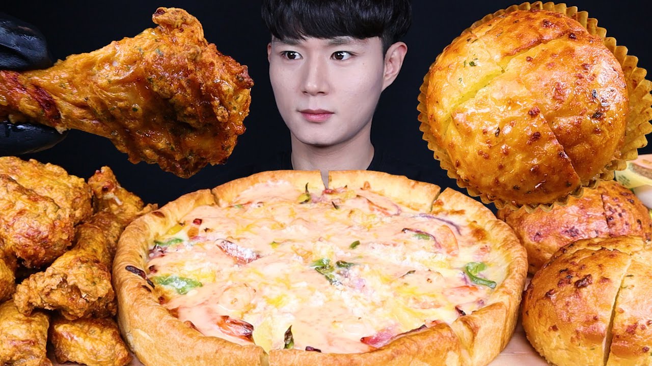 굽네 슈림프 시카고 딥디쉬 피자 고추바사삭 윙 바게트볼 치킨 먹방ASMR MUKBANG CHICAGO PIZZA & FRIED CHICKEN ピザ チキン eating sounds