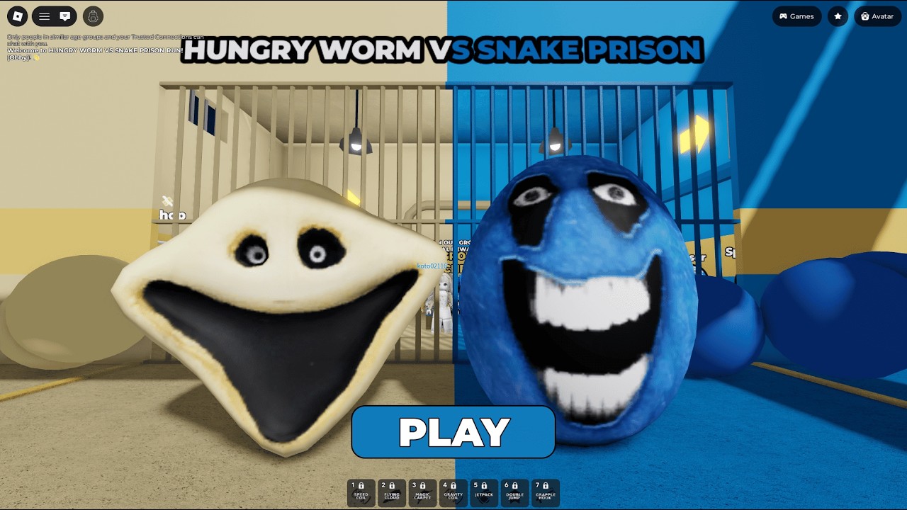 HUNGRY WORM VS SNAKE PRISON RUN! (Obby) Roblox Gameplay Walkthrough No Death 4k