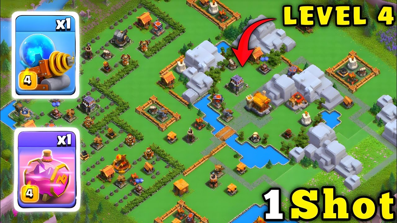 1 Shot Max Level 4 Skeleton Park Attack in Clan Capital