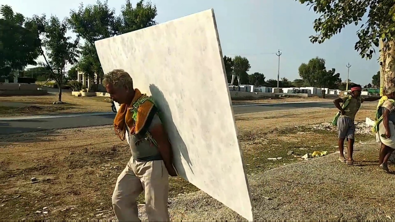 How to loading  Marble by single men size 8 feet by 4 feet stone
