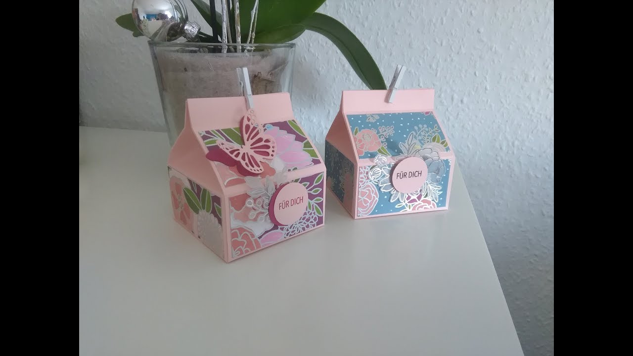 Tutorial: Anleitung f&uuml;r einen Milchkarton mit Produkten von Stampin up