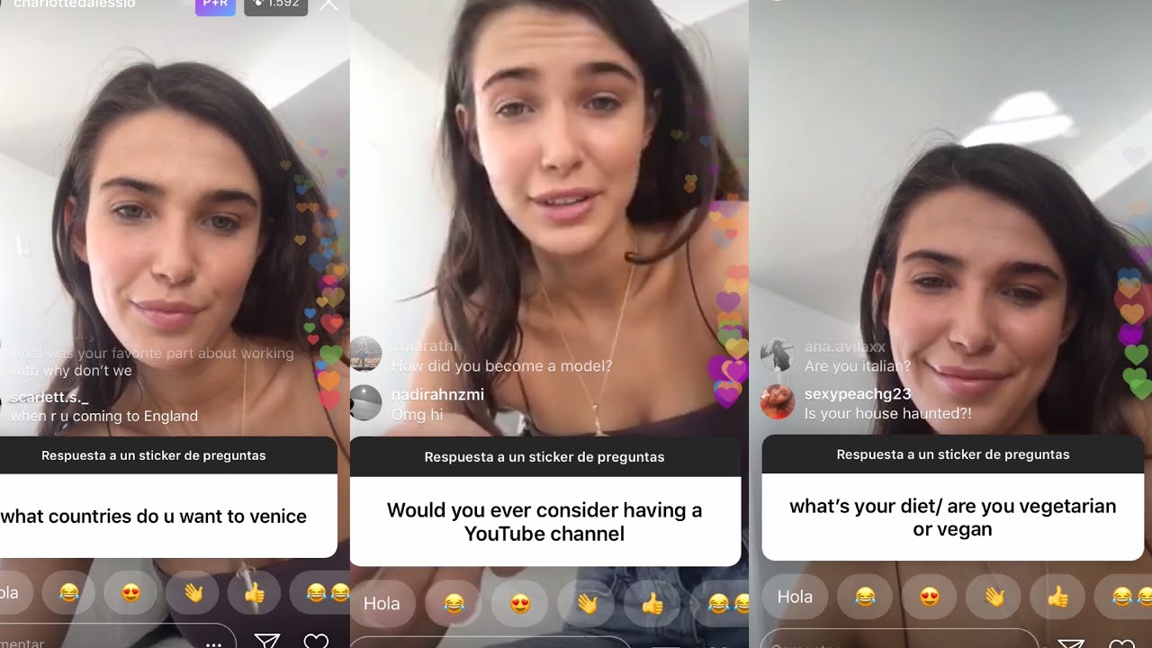 Charlotte D’alessio  Instagram LiveStream | Instagram Q&A