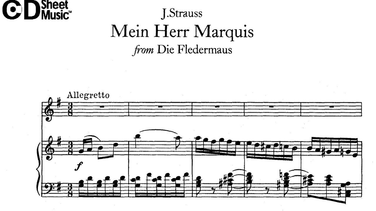 Mein Herr Marquis (J. Strauss) Piano Accompaniment