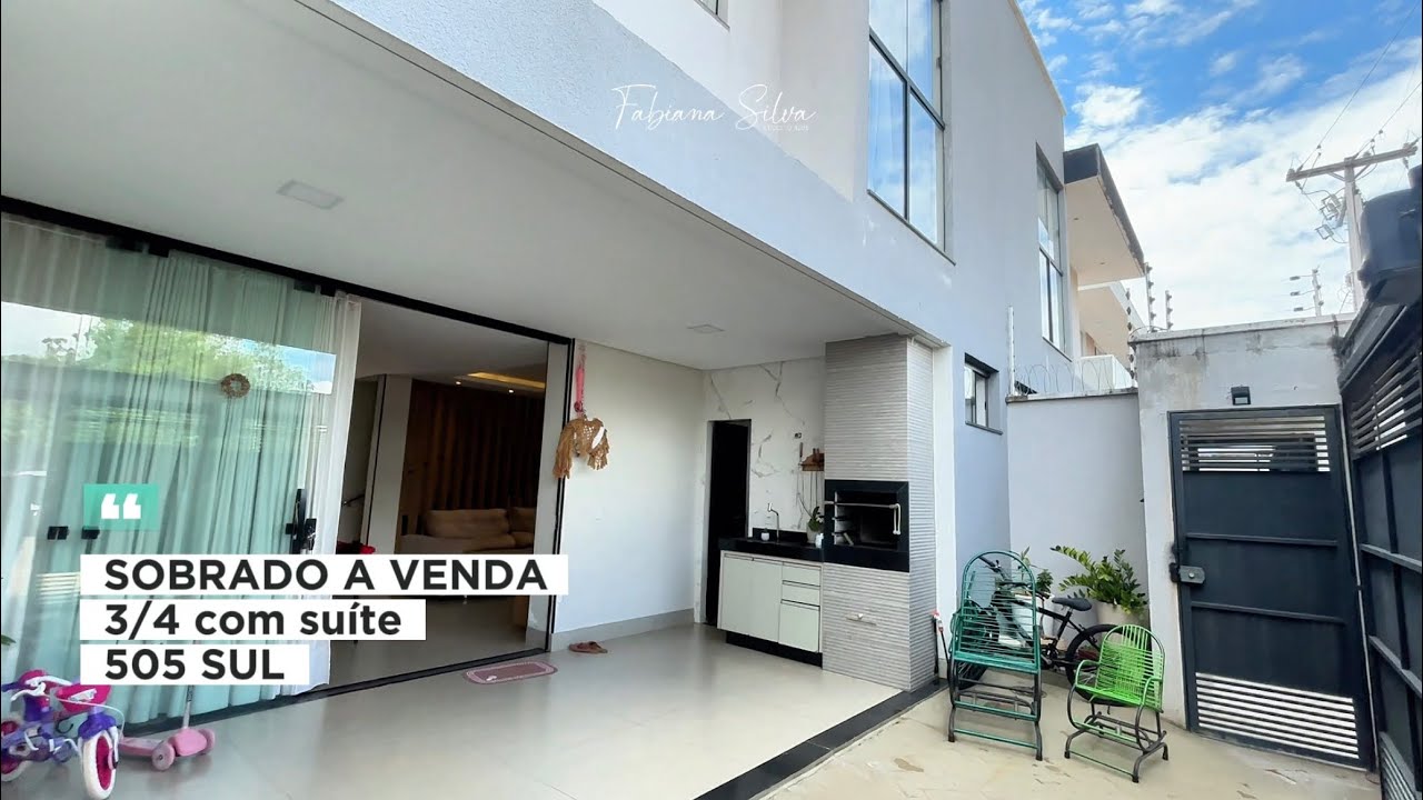 Sobrado a venda com 3/4 (um suíte) na 505 sul em Palmas/TO. 