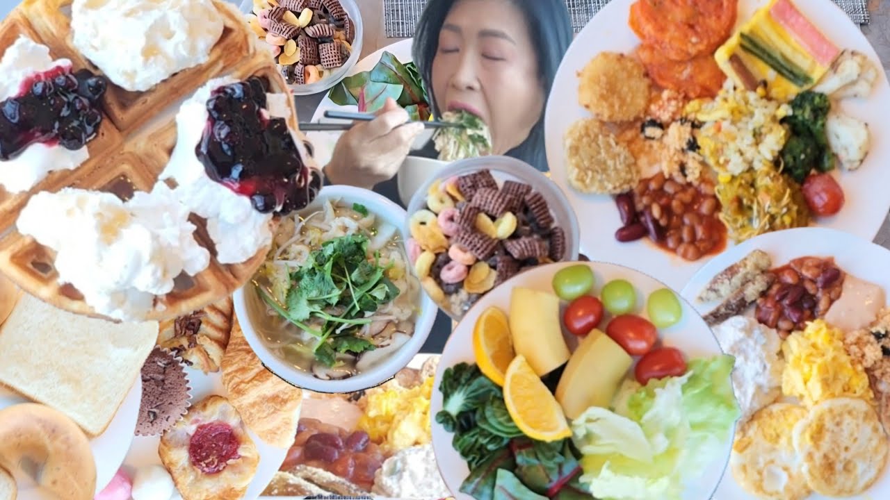 돼지파티, 호텔조식뷔페 먹방, 인천송도 오라카이 호텔 ASMR, Mukbang Eating Show