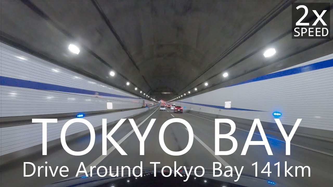 4K Drive Around Tokyo Bay 141km