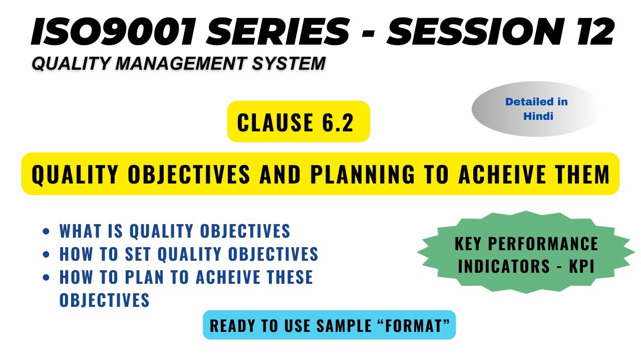 ISO 9001 Clause 6.2 I Quality Objectives I KPIs