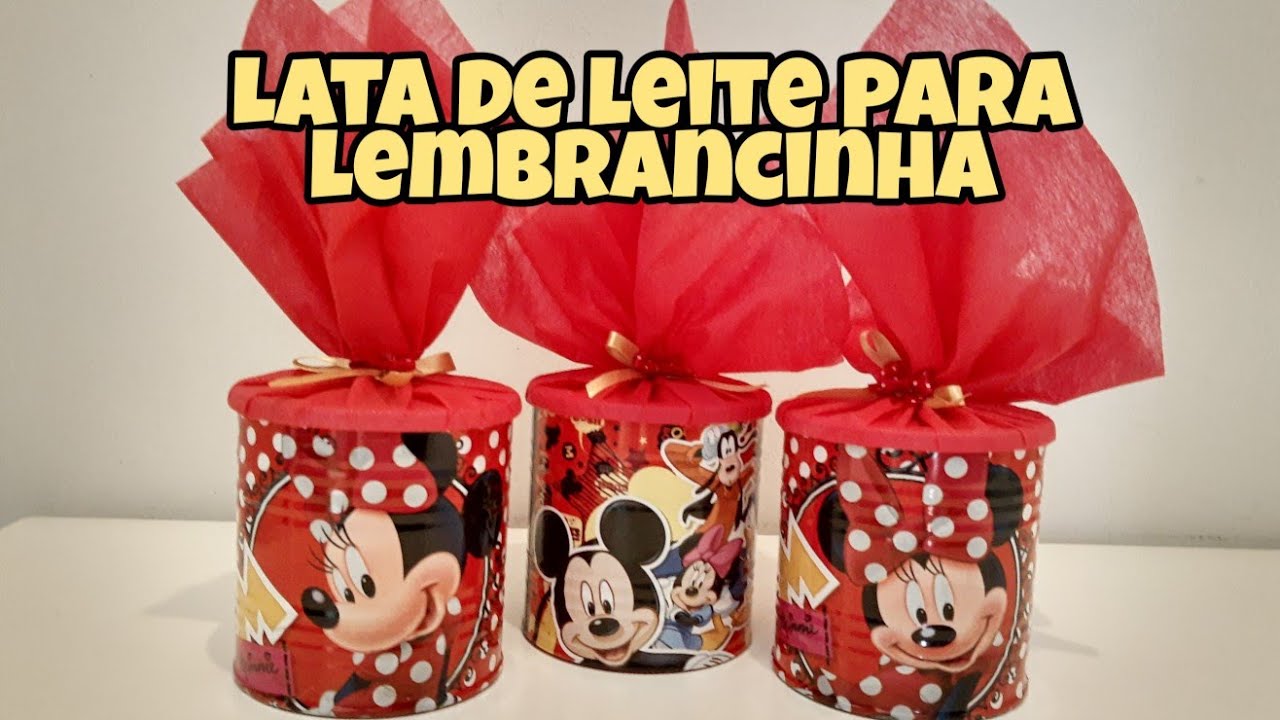 PREPARATIVOS FESTA MINIE - LATA DE LEITE PERSONALIZADA MINNIE E MICKEY | FERNANDA KELLY