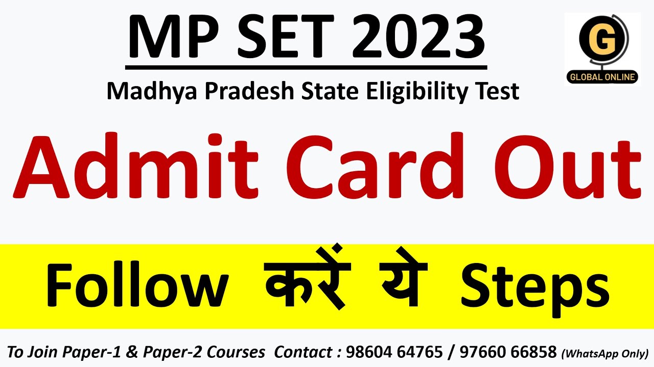 MPSET Admit Card Released | How to Download Madhya Pradesh SET 2023 Exam Admit Card