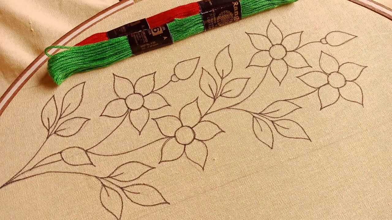 Hand Embroidery:Borderline Embroidery Design-119,Border Design,Border Embroidery Design by Hand