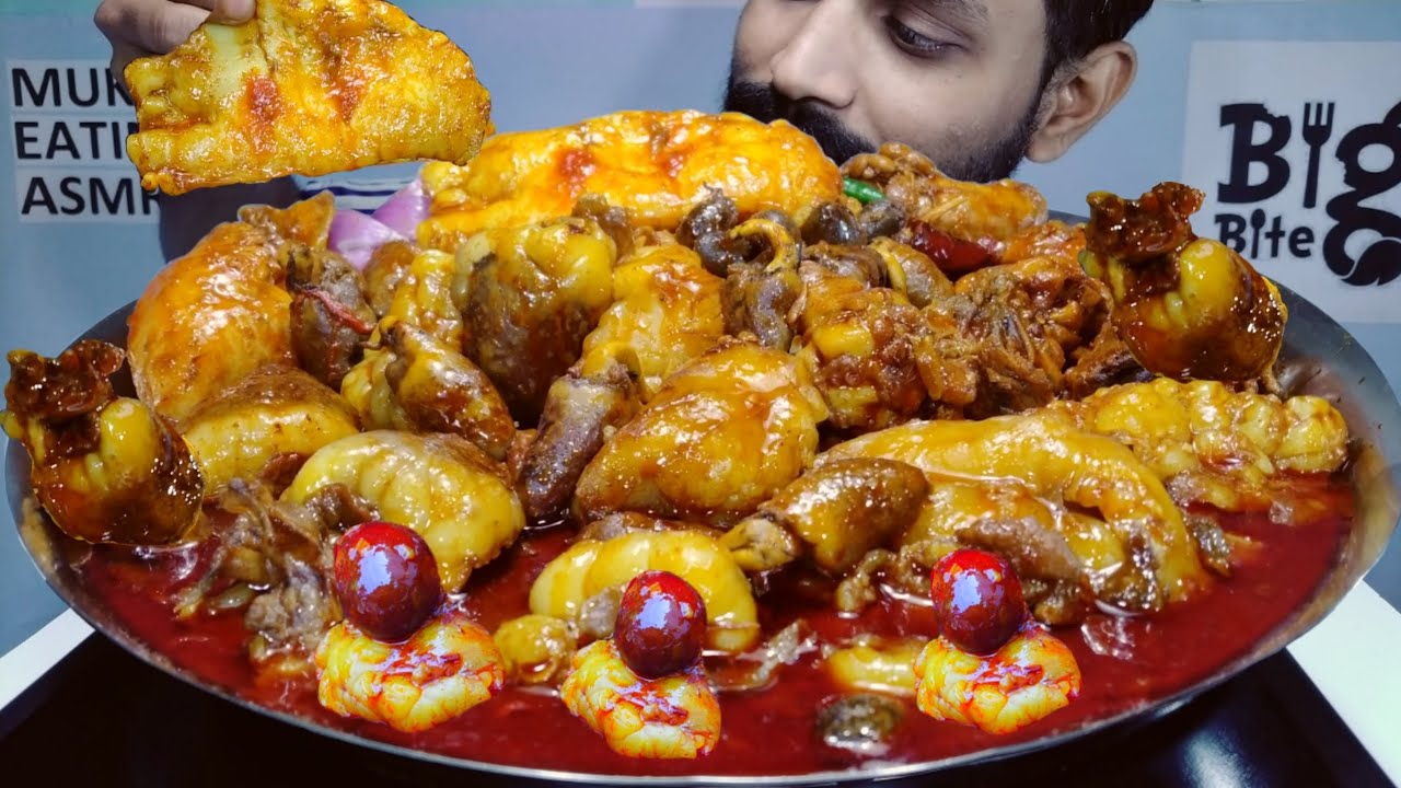 Heavy Oily 😳😱 Mutton Parts - Kidney, Heart, Fat, Charbi, Testicles & Fatty Biriyani Chicken Curry 