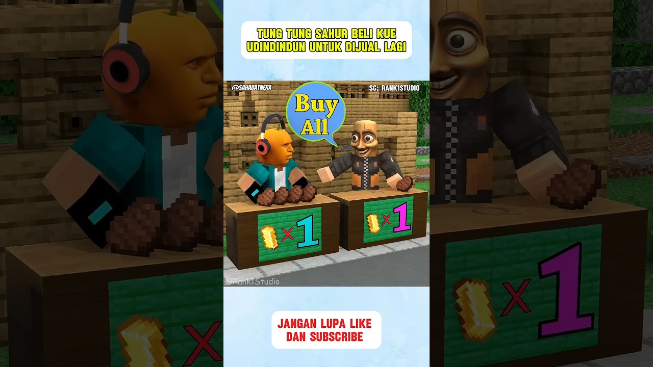 tung tung sahur beli kue udindindun untuk dijual lagi #minecraft #roblox #anomali #shorts