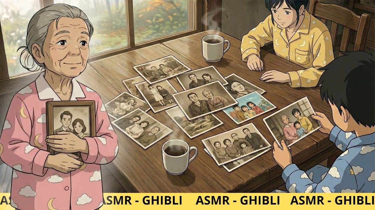Gentle Breathing, Coffee Brewing, and Grandma Telling Stories - Rainy Morning| ASMR Ghibli