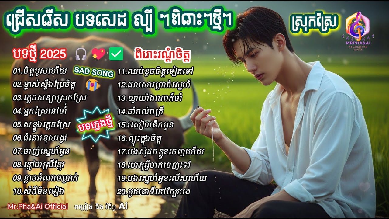 ប្រជុំបទសេដៗពីរោះៗថ្មីៗ 🎶 | បទថ្មី 2025 | ពិរោះរណ្ដំចិត្ត | ចម្រៀងពីរោះៗ | [Ai Song - Mr.Pha&Ai]
