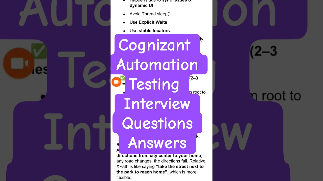 Вопросы для собеседования по автоматизированному тестированию в Cognizant | Абсолютный XPath Отно...