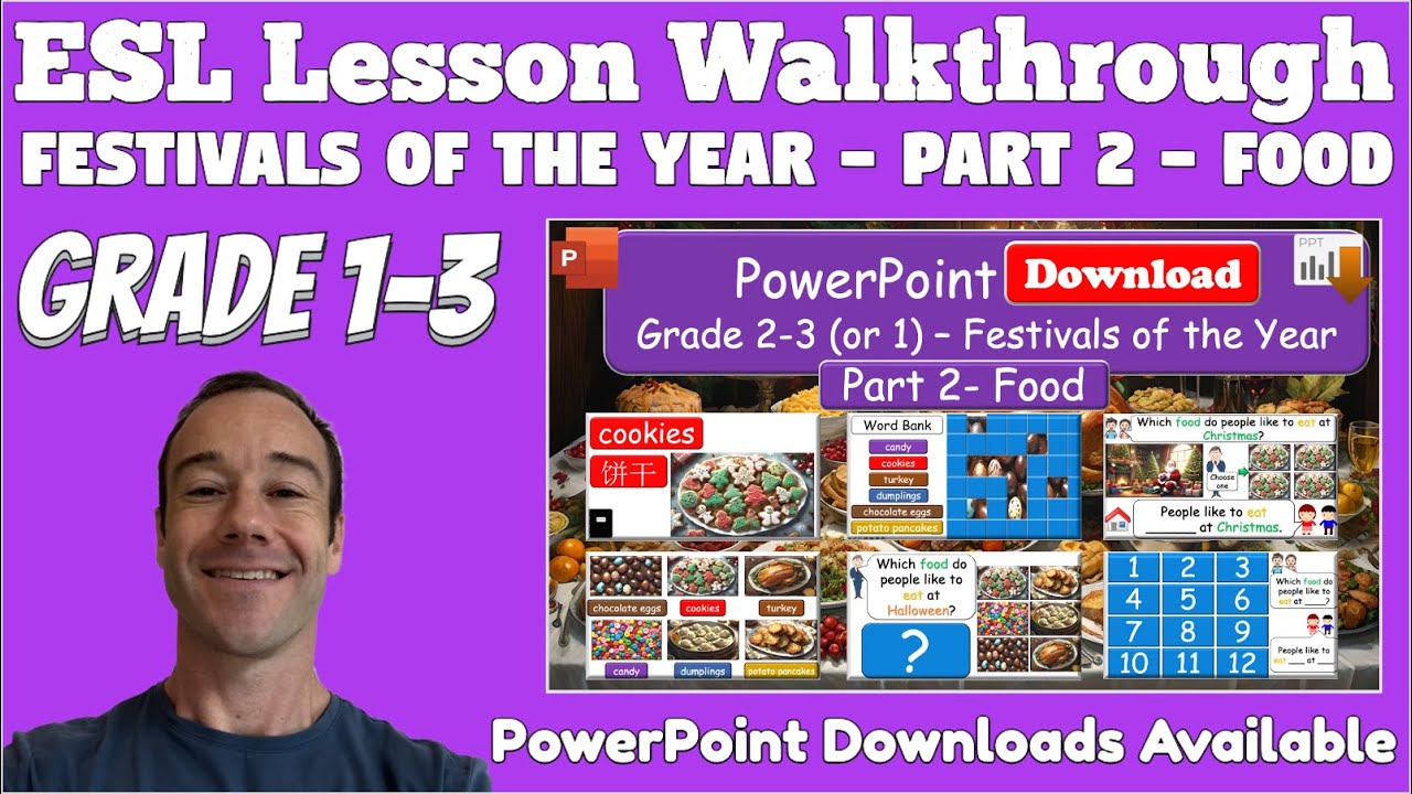ESL Speaking Class: Festivals of the Year - PowerPoint Walkthrough for Large Groups