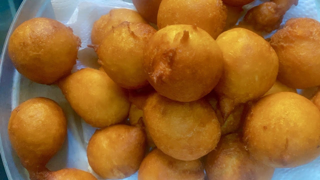 Frying puff puff for an event