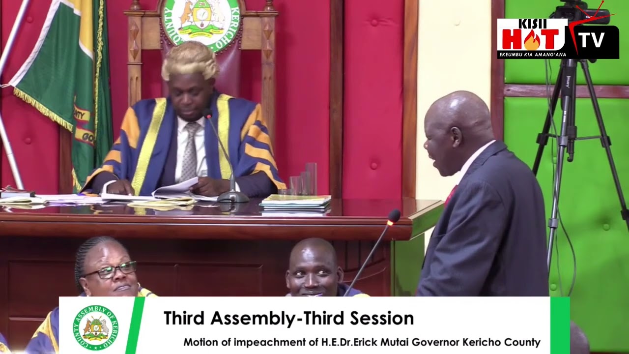 Fireworks in the Kericho County Assembly as Mutai's lawyers present court ORDER to stop impeachment
