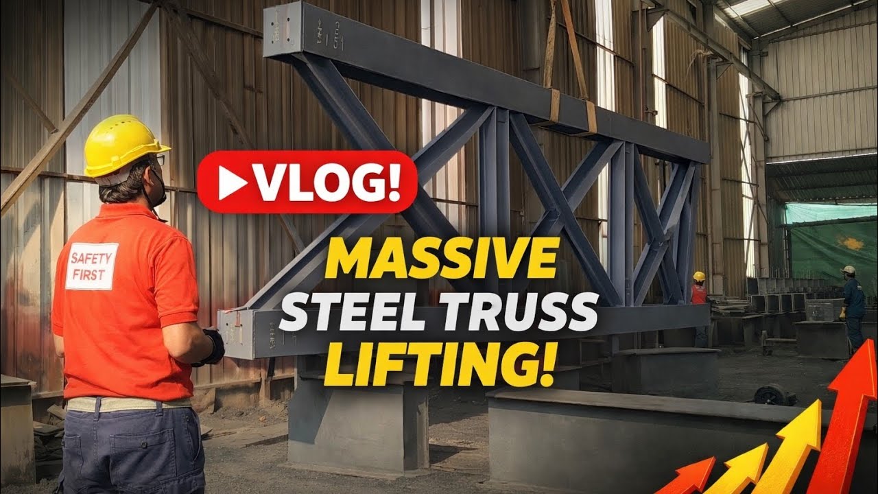 Massive Steel Truss Lifting 😱 | Heavy Lifting Process Vlog | Factory Crane Work