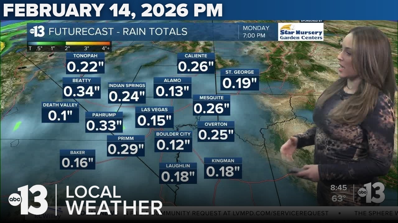 Rain, snow incoming! Las Vegas to track active weather Presidents Day Monday