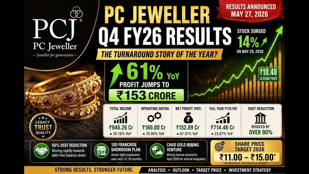 PC Jeweller Q4 FY26 Results Analysis | Profit Jumps 61% | Debt Reduced 90% & Share Price Target 2026