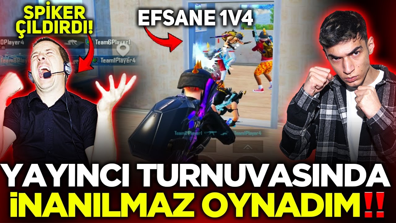 YAYINCI TURNUVASINDA SPİKERİ ÇILDIRTACAK ŞEKİLDE OYNADIM! HERKES ŞOK GEÇİRDİ! / PUBG MOBİLE GAMEPLAY