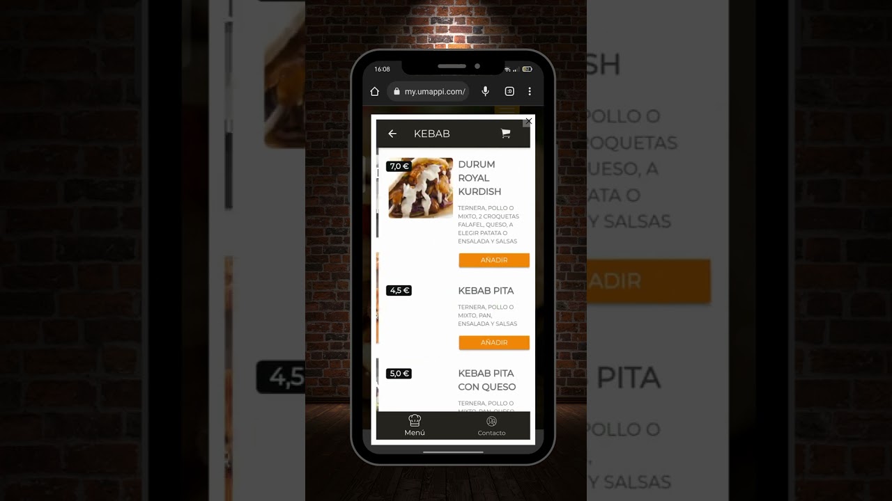 Web de pedidos online personalizada para el restaurante Kurdish Gastrobar