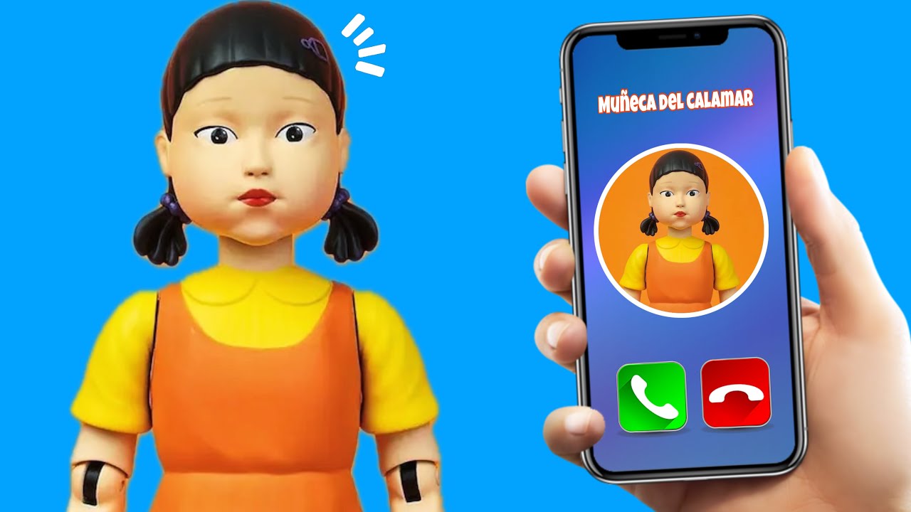 LLAMADA A LA MUÑECA DEL CALAMAR ⭕🟥🔺📞 ¿JUEGAS O TE ELIMINA? 😱 #squidgame2
