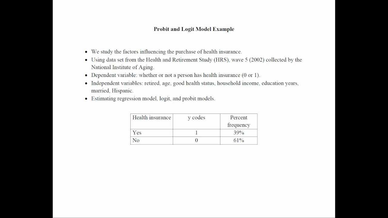 Probit and Logit Models Example